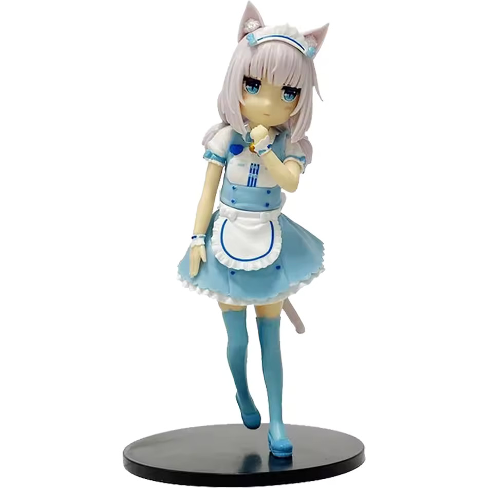 Vanilla Figure Nekopara Anime Girl Light Blue Dress Catgirl Room Decor Gift