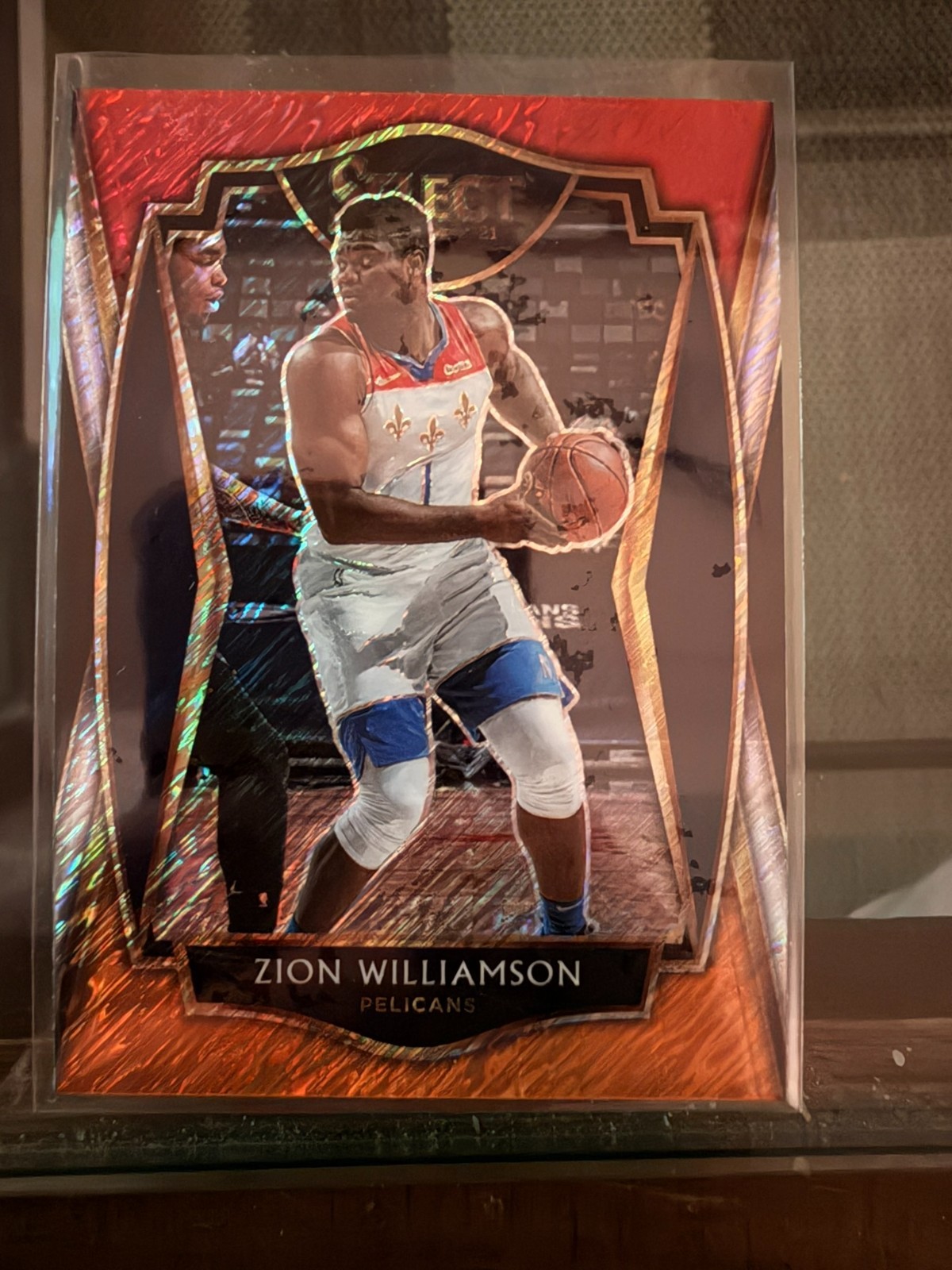 2020-21 Panini Select Red White Orange Shimmer Zion Williamson #126