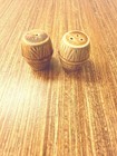 Vintage Japan Faux Bois Ceramic Creamer Sugar Bowl Salt Pepper Set Rustic MCM — photo 5