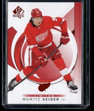 Moritz Seider 2024-25 SP Authentic #92 Limited Red Detroit Red Wings