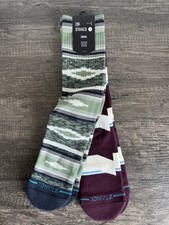 2 Pair Stance Casual Crew Socks Cotton Blend Mens Large L Size 9-12 Nwt