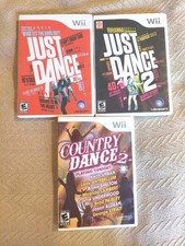 NINTENDO WII GAME (LOT 3) JUST DANCE 1 & 2/COUNTRY DANCE 2 TESTED CIB