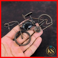 Copper Natural Picasso Jasper Sister Wire Wrapped Cycle Wedding Pendant Jewelry