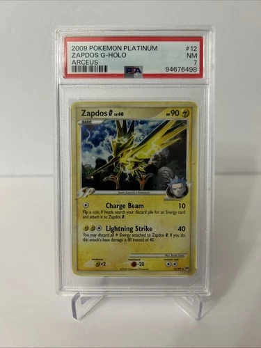 2009 POKEMON PLATINUM ARCEUS #12 ZAPDOS G-HOLO PSA 7