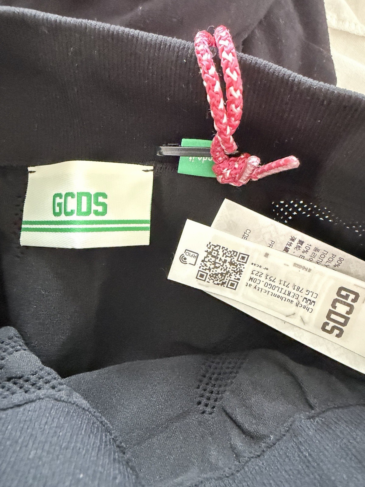 GCDS Short Leggings featuring a branded tag, Black, Size Small, New