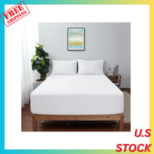 King Size Fitted Sheet Only White, 100 Egyptian Cotton 600 Thread Count, 16" De