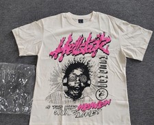 Hellstar Mens White Graphic Print Crew Neck S...