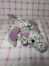 Grey And Purple Crochet Dragon, Handmade Stuffed Animal, Amigurumi Plushie