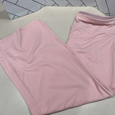DG2 by Diane Gilman Stretch Denim Casual Downtime Pull On Pant Wide Leg Pink XL