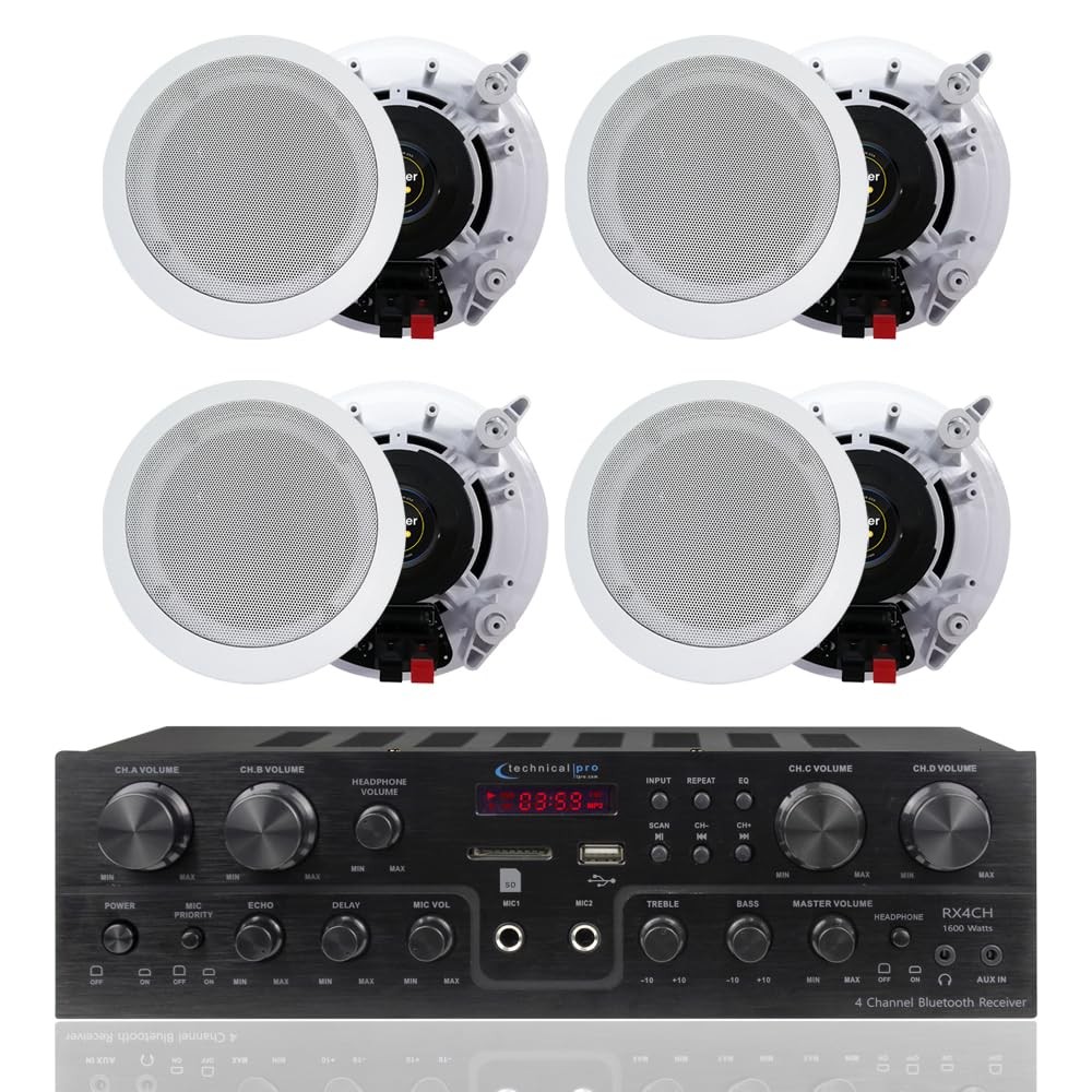 Kit 4-channel 1000 Watts Amplifier W/ 4 Qty  5.25"175 Watts