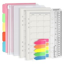 6 Holes Binder Refill Value Set, 90sheets monthly plan A5 Month Paper Set