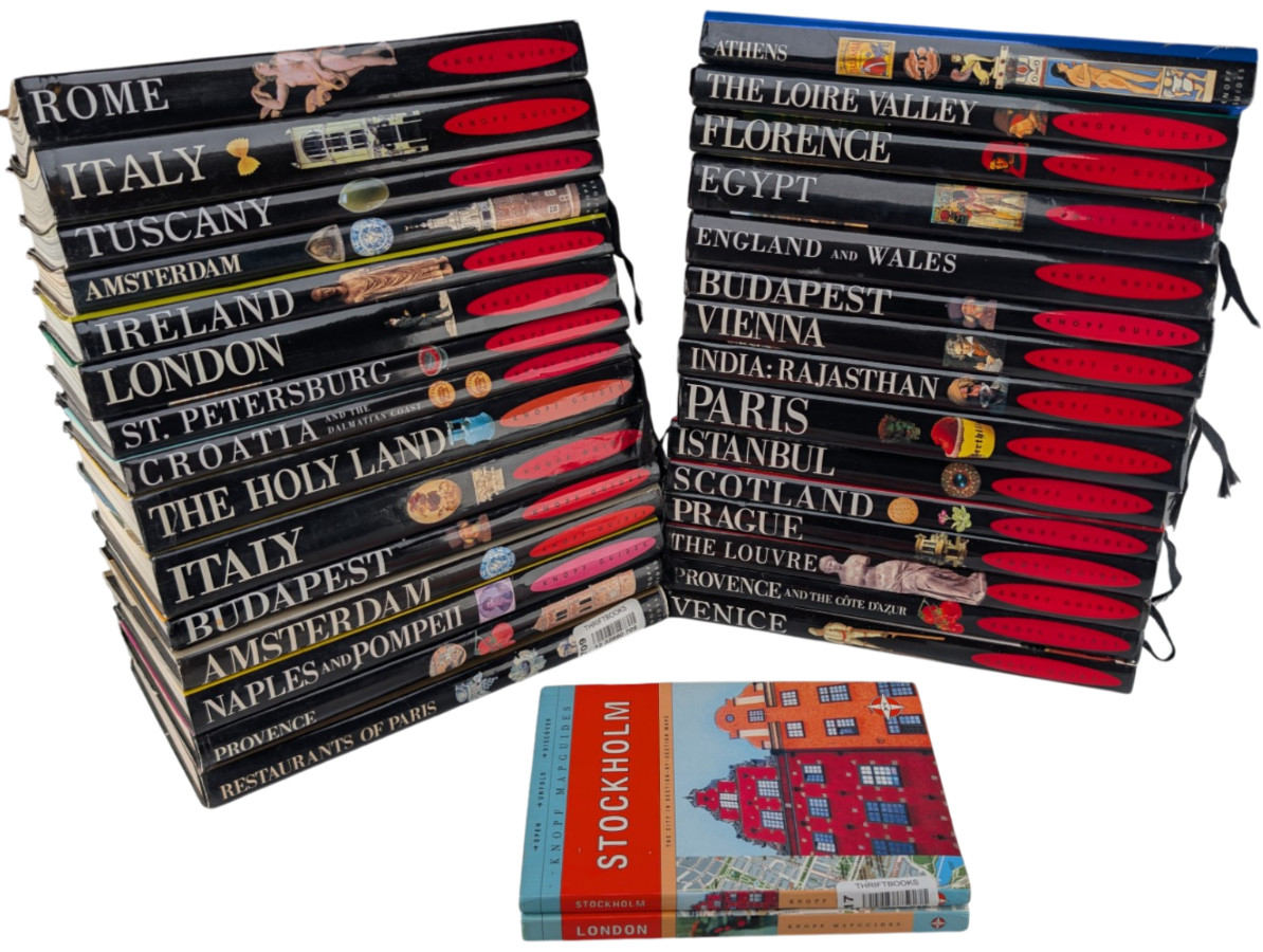 32 Knopf Guides and MapGuides Travel Book Lot, Mixed Destinations