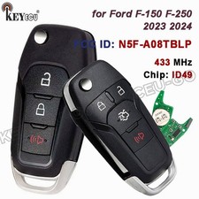 433MHz ID49 Chip Flip Keyless Remote Key Fob for F-150 F-250 2023 2024
