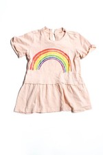 Stella McCartney Kids Childrens Girls Rainbow Print Dress Pink Size 18 Months