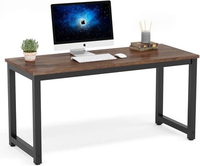 55 Inch Rustic Brown Computer Desk Tribesigns Home Office