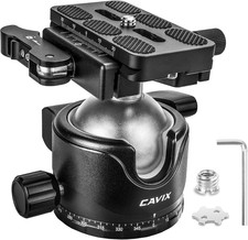 H-46F Lever Tripod Head, Low Gravity Metal Ball Head Camera Head, Panoramic Ball