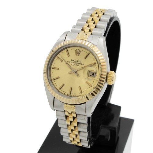 Rolex Date 6917 26mm Champagne Dial Two-Tone Watch #W337943-1