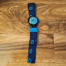 Quartz Analogue Wristwatch Blue Dial Black Case Blue/Black Strap