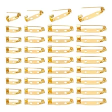 200 Pcs Safety Bar Pins Pin Back Clasp Brooch Findings(15/20/25/30mm, Gold)