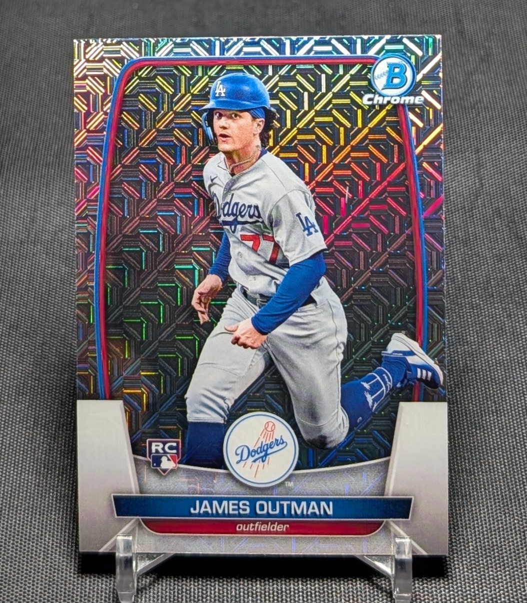 James Outman Chrome Mojo Refractor Rookie RC 2023 Bowman Card #13 LA Dodgers