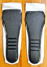 Pro Wrestling KICK PADS All White w/ Black Leather Panel & Black Lunar Trim