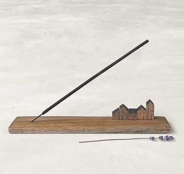 Wooden Incense Holder Handmade Meditation Yoga Home Decor Gift Street Design
