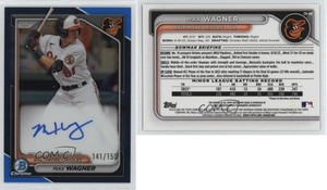 2024 Bowman Chrome Prospect Auto Blue Refractor /150 Max Wagner #CPA-MW Auto