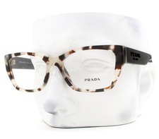 Prada Eyeglasses VPR 11Y UAO-1O1 Glasses Opal Gray Black Brown Havana w/Pouch