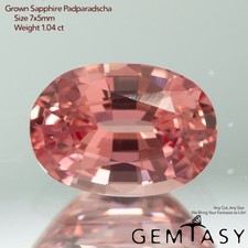 Cut stone - Sapphire Padparadscha Czochralski (Pulled) lab grown 7x5mm 1.0-1.2ct