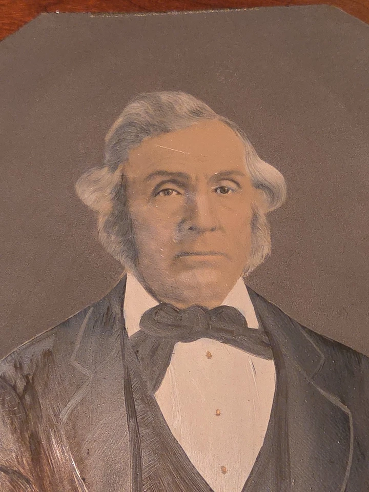 2 fotografías antiguas pintadas tipo tinte placa completa retrato fotos americano  Foto 3 de 4