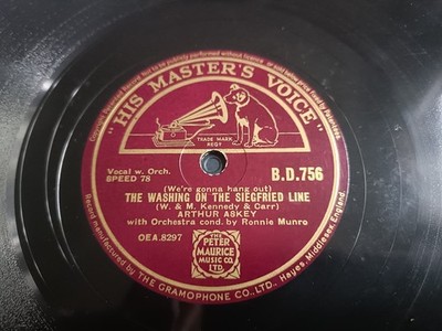 Arthur Askey: The Washing On The Siegfried Line 10'' 78RPM 1st UK Shellac B.D.756