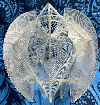 PAUL SECON Sompex Light- Lucite Frame- 14  diameter- Space Age MCM