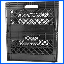 Durable 2-Pack Heavy Duty Storage Crates - Stackable  Versatile for All Needs