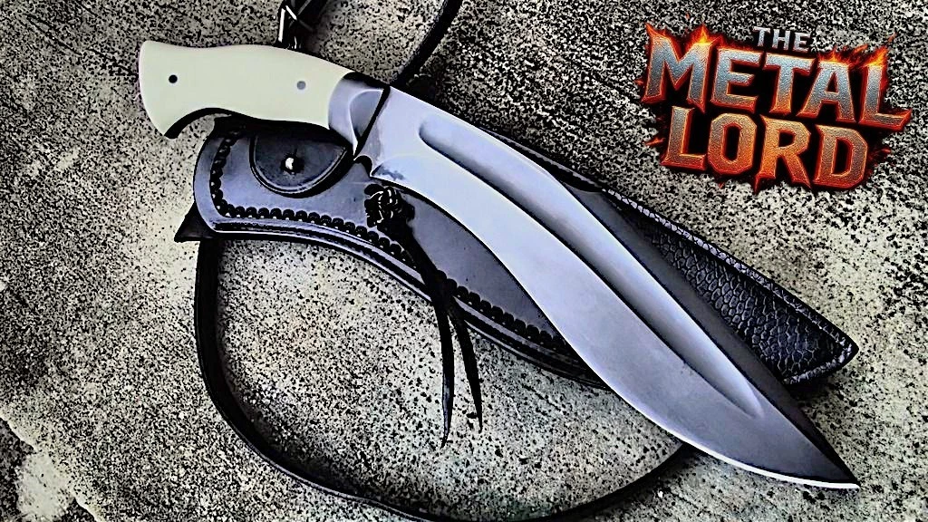 HANDMADE CARBON STEEL DISKIN REPLICA KUKRI KNIFE - SURVIVAL, TACTICAL W/ SHEATH