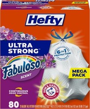 Hefty Ultra Strong 13 Gallon Trash Bags Fabuloso Scent 80 Count Pack