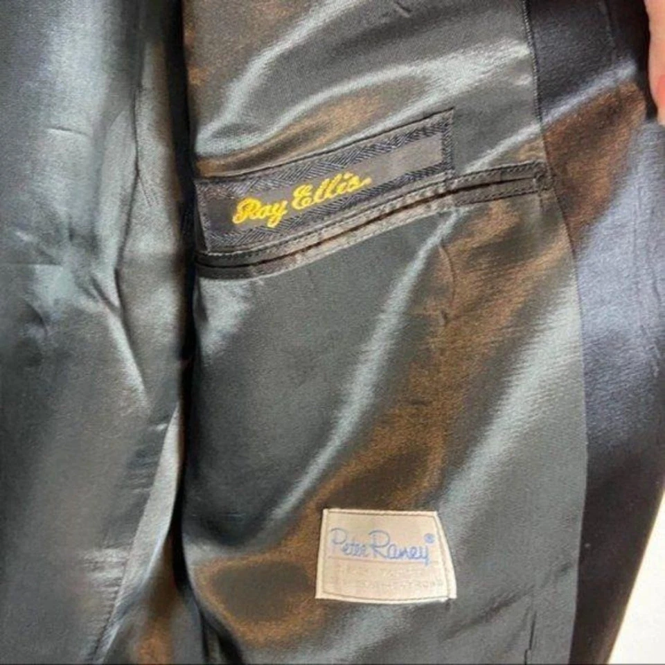 Peter Raney 套装 Worstead 羊毛燕尾服 Tux 男式复古定制男式 48 L 黑色 — 第 4/4 张图片