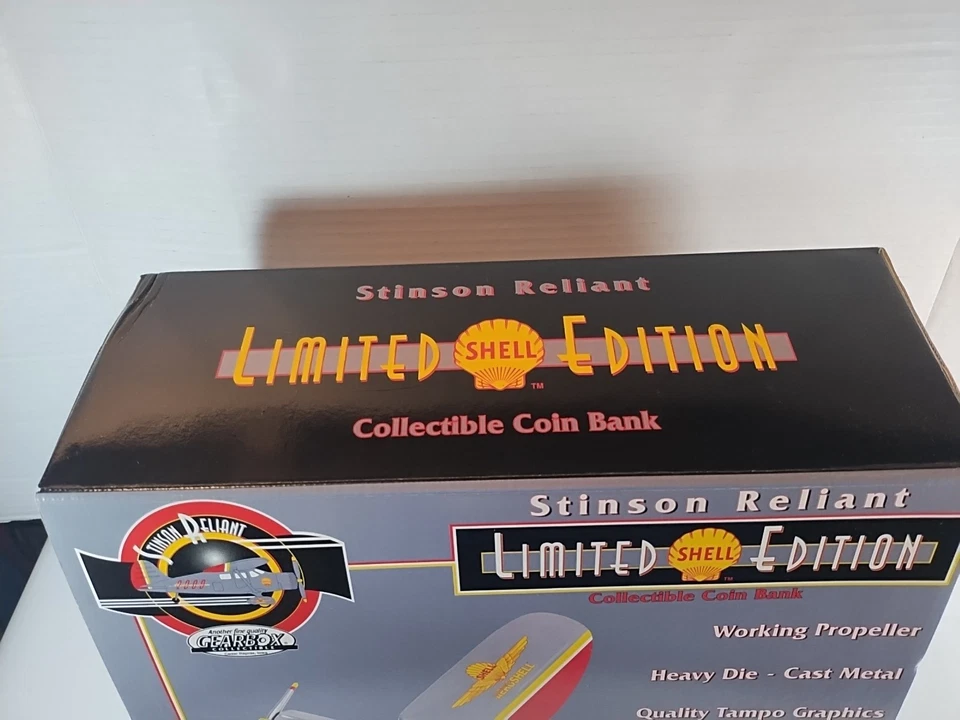 Gearbox Stinson Reliant SHELL Collectible Coin Bank, Ltd. Ed Millennium 2000 NIB - Image 4 of 4