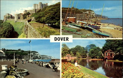 Dover England AK ~1960 Castle Ramparts Beach Marine Parade Russell Gardens u.a.