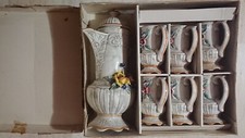 Set Ceramica Brocca e Sei Boccali Vintage Anni 70 Caraffa 