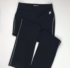 FILA SPORT Boys M 10/12 Soccer Running Activewear Pants Black Cut Hem See Pics