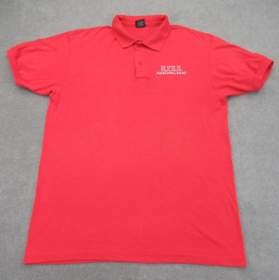 Vintage 80s Anvil Polo Shirt Mens XL Red N.F.H.S Marching Band Collared Tee *