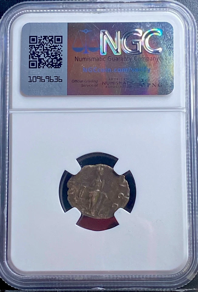 Moneda romana antigua NGC clasificación XF emperador Tetricus I 271-274AD doble denario Foto 2 de 4