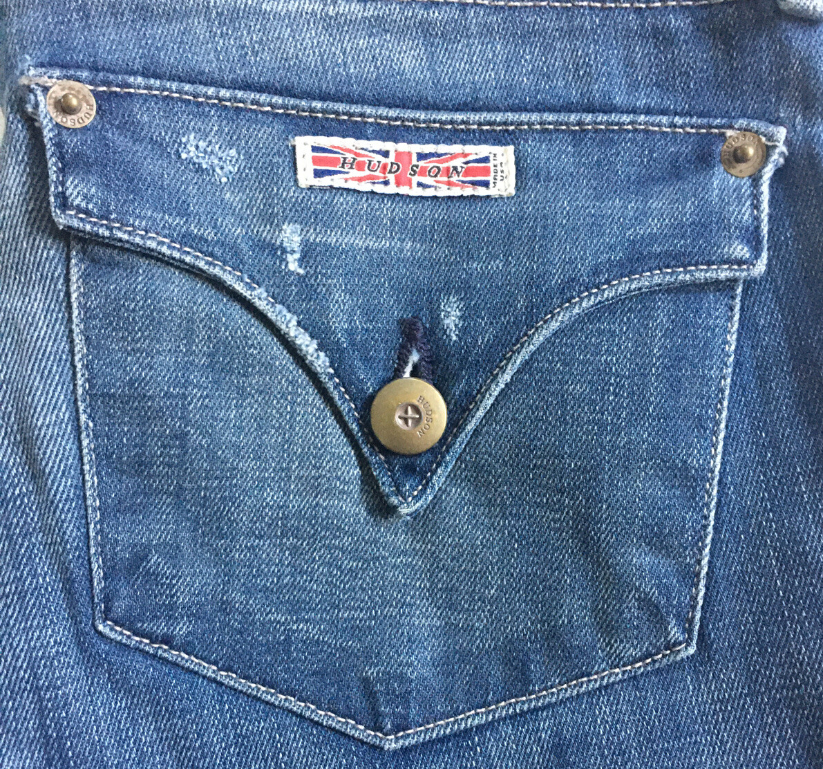 ポケット EUC Hudson Women Distressed Light Blue Skinny Ankle JEANS SIZE 27