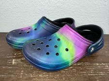 Crocs Classic Lined Sprayed Dye Clog Unisex Men's 5 Women's 7 Multi/Black