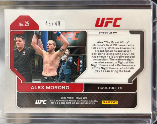 2022 Panini Prizm Rookie Teal Alex Morono /49 - Picture 2 of 2