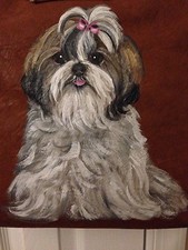Shih Tzu Handpainted Handbag Pocketbook - New - BEAUTIFUL!