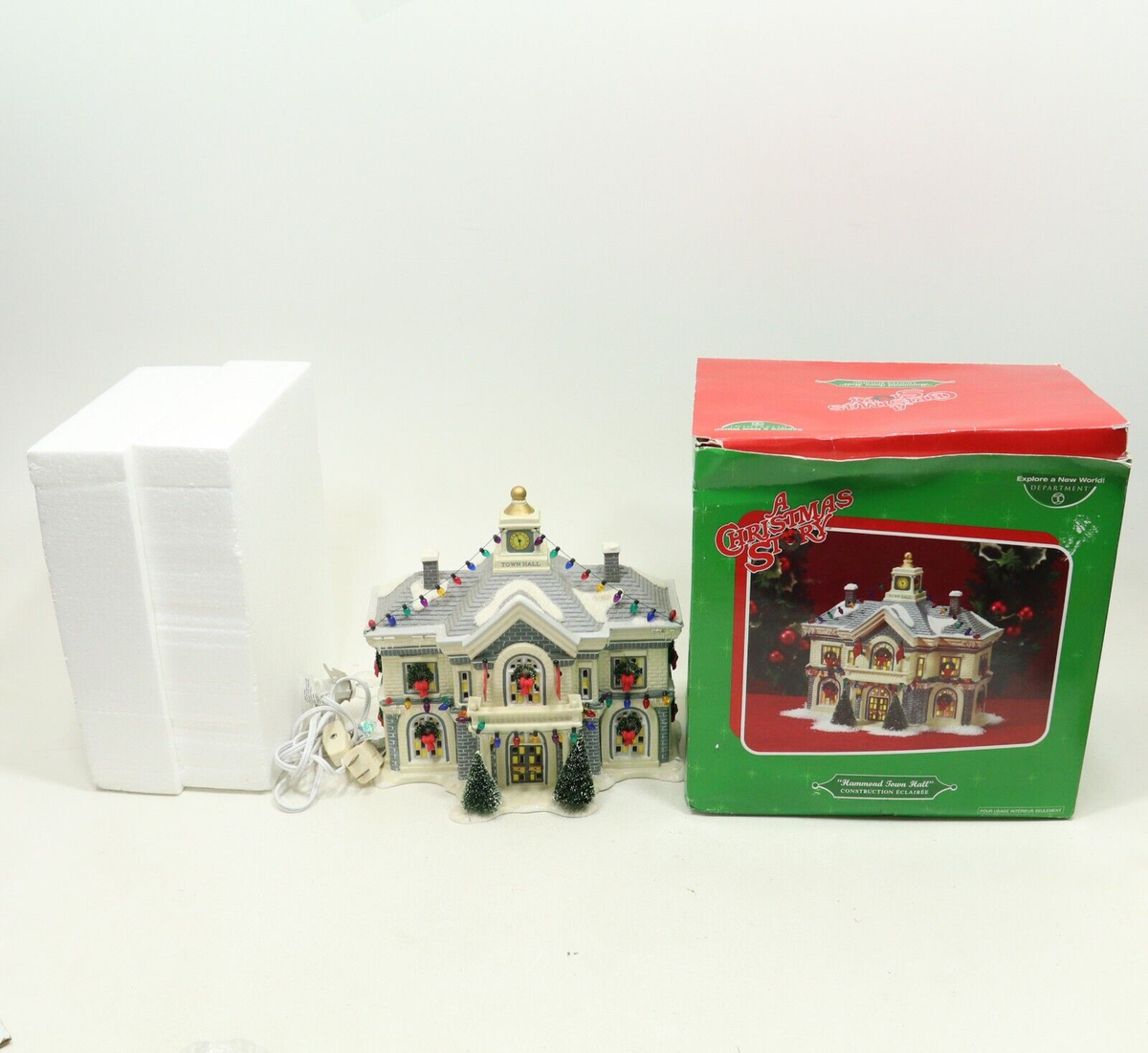 Dept 56 A Christmas Story Hammond Town Hall Lighted Building w