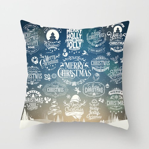 NEW 18'' Christmas Xmas Cushion Cover Pillow Case Room Sofa Home Decoration UK - Picture 26 of 59