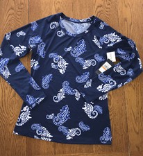 Tommy Hilfiger Womens Seahorse Rashguard Long Sleeves Navy Size S