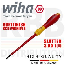 Wiha 00821 Slotted Screwdriver 3mm VDE Electrician 1000v Flat Head SoftFinish